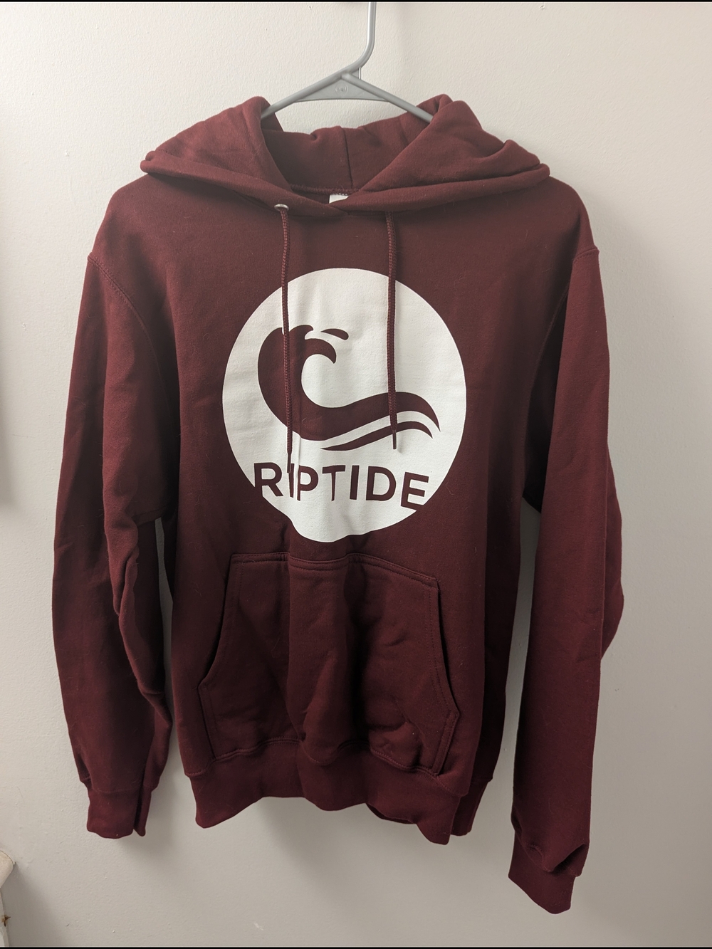 Unisex Maroon Pullover Hoodie with White Riptide Logo 🌊